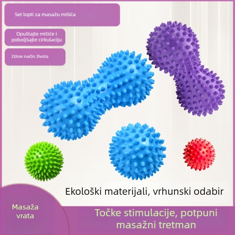 Čepasta masažna kugla u obliku arašida za opuštanje mišića, masažu stopala, oslobađanje fascije, rehabilitacijski trening