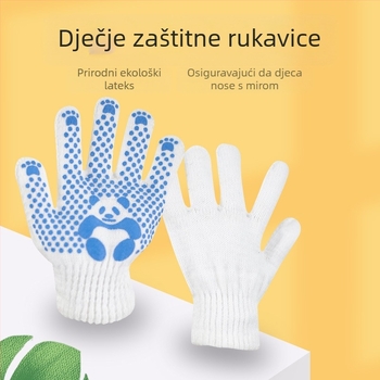 Dječje pamučne rukavice otporne na rezanje, za vrtlarstvo i vuču konopca, bijele, uzrast 3-12 godina