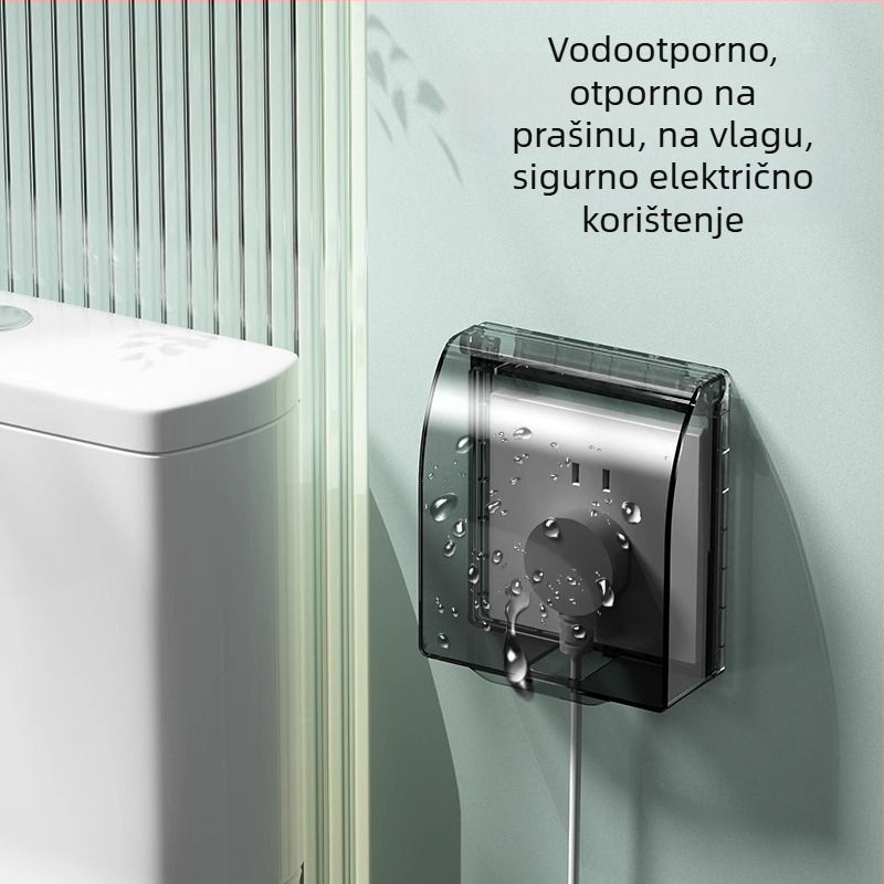 Vodootporni poklopac za prekidač i utičnicu tipa 86 za kupaonicu, proziran, samoljepljivi montažni