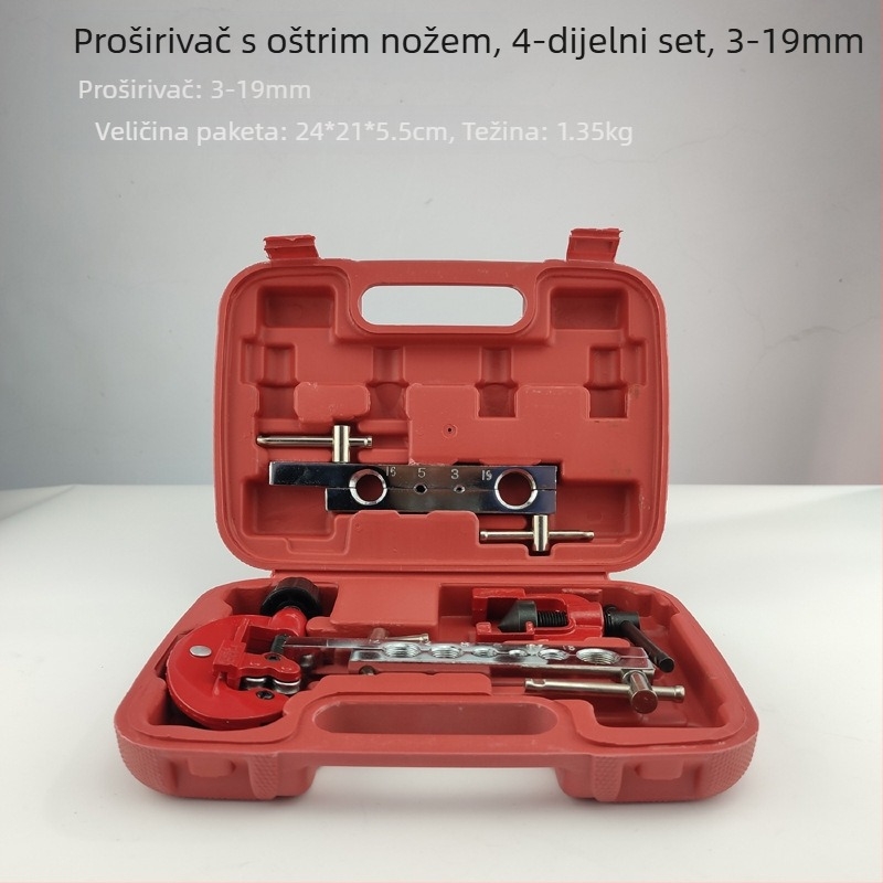 Alat za flare bakrenih cijevi, set od 10 komada, model CT-2029, flanširačka s 7 rupa