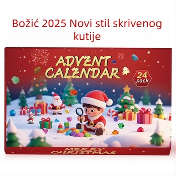 Set prirodnih kristalnih grubih kamenja u darovnoj kutiji s 24 pretinaca — moderan minimalistički stil