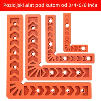 90° kutni ravnalo za kamene ploče, L-oblik plastni alat za pozicioniranje s pomoćnim lokalizatorom, ojačani držač