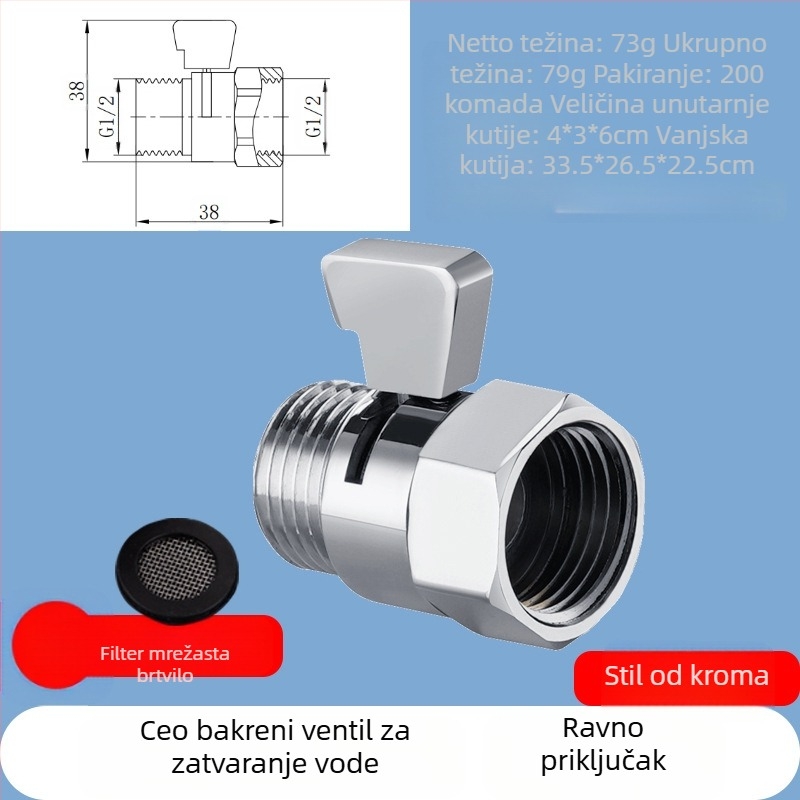 JF360 Mesing ravni i kutni ventil za WC sprej — navoj, Ø20 mm, 1,6 MPa