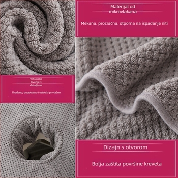 Set ručnika za salon s otvorom za masažni stol i jastučić za lice, Coral fleece 150D, visoko/nisko vlakno, mogućnost logotipa