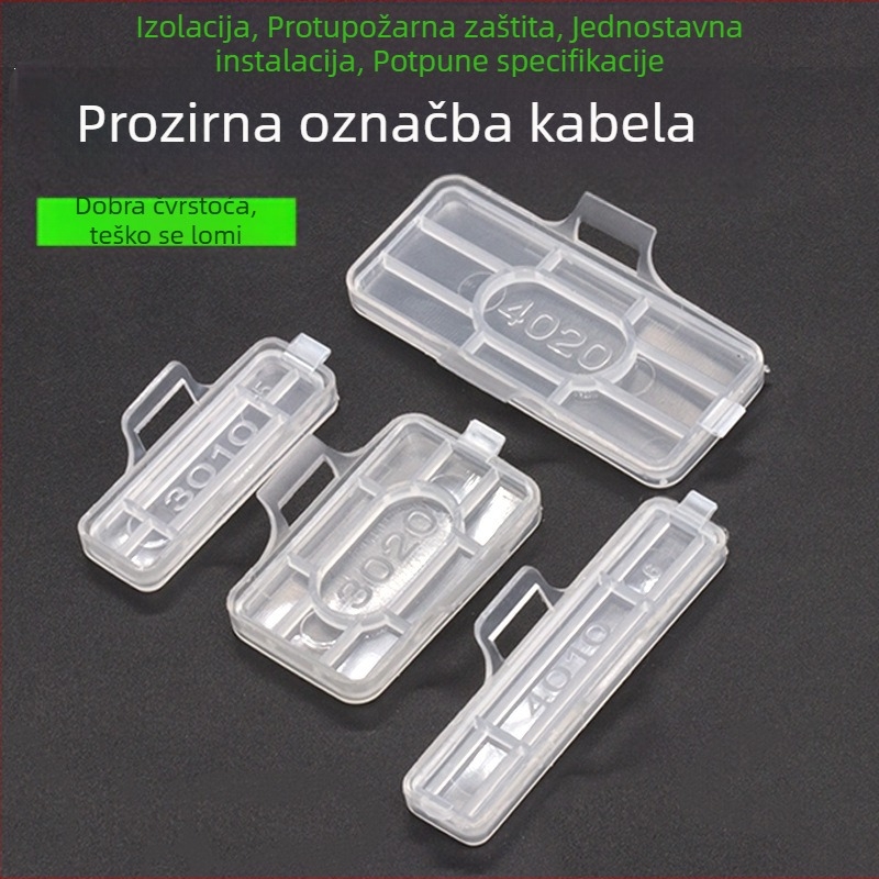 Nazivna pločica za kabelske žice, vodootporan proziran okvir oznake, PP materijal, za unutarnju i vanjsku upotrebu, kompatibilna s tiskarskim modelima 3010/3020/4010/4020