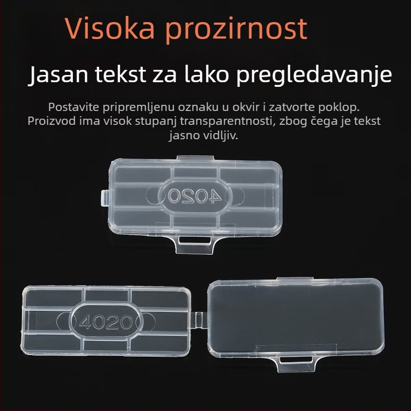 Nazivna pločica za kabelske žice, vodootporan proziran okvir oznake, PP materijal, za unutarnju i vanjsku upotrebu, kompatibilna s tiskarskim modelima 3010/3020/4010/4020