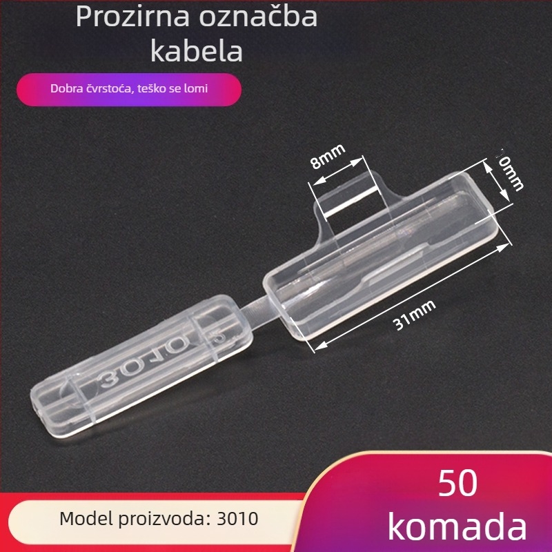 Nazivna pločica za kabelske žice, vodootporan proziran okvir oznake, PP materijal, za unutarnju i vanjsku upotrebu, kompatibilna s tiskarskim modelima 3010/3020/4010/4020