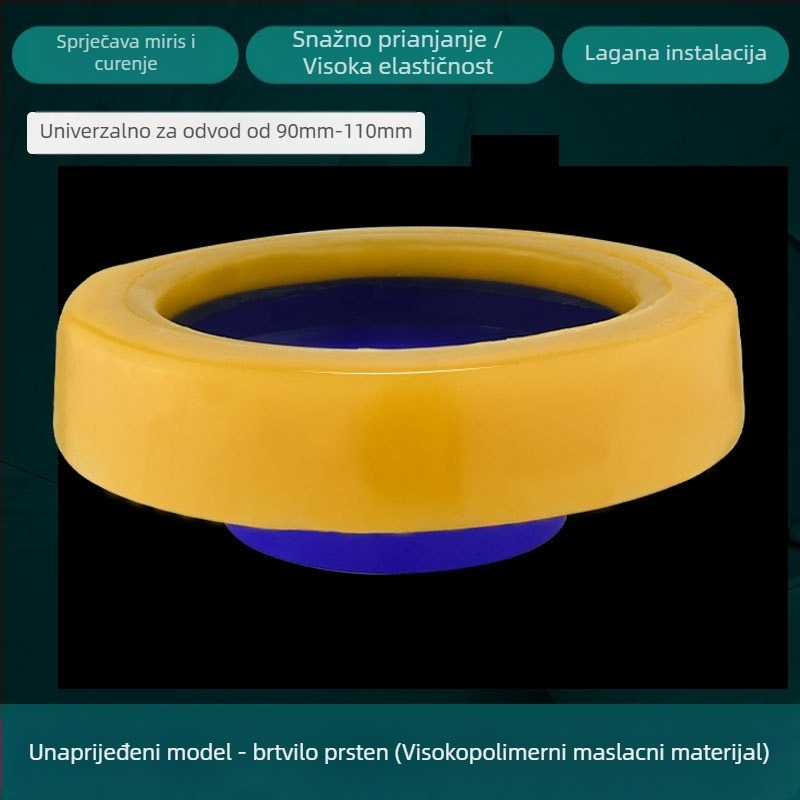 WC flanša, protupožni brtveni prsten, povećani dizajn, univerzalna osnova, gumeni odvodni prsten, nepropusno