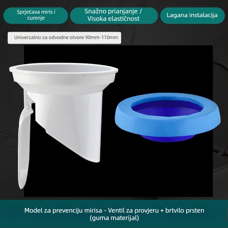 WC flanša, protupožni brtveni prsten, povećani dizajn, univerzalna osnova, gumeni odvodni prsten, nepropusno