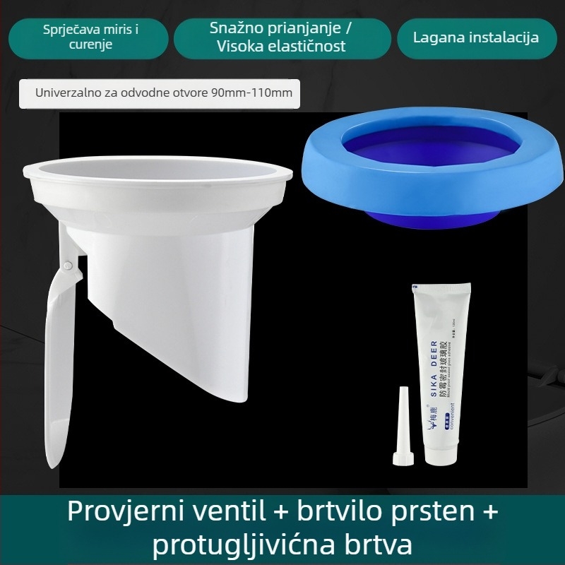 WC flanša, protupožni brtveni prsten, povećani dizajn, univerzalna osnova, gumeni odvodni prsten, nepropusno