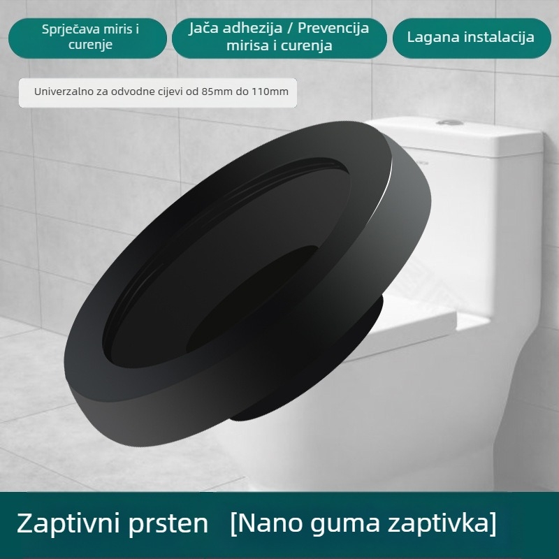 WC flanša, protupožni brtveni prsten, povećani dizajn, univerzalna osnova, gumeni odvodni prsten, nepropusno