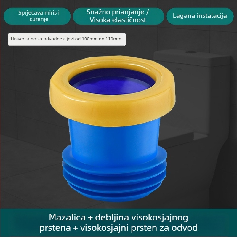 WC flanša, protupožni brtveni prsten, povećani dizajn, univerzalna osnova, gumeni odvodni prsten, nepropusno
