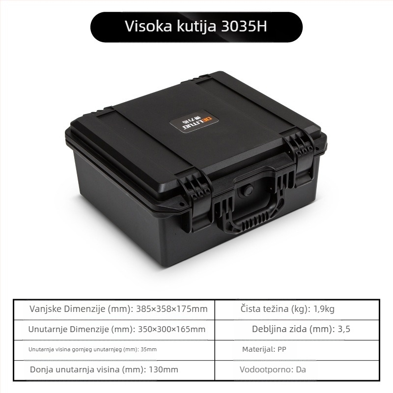 Zaštitna kutija za instrumente i opremu, vodootporna, prijenosna, visokokvalitetno sigurno skladištenje
