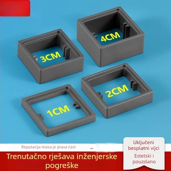 Ugrađena četverokutna električna kutija Type 86 s podižnim prstenom i brtvom za kutiju bez dna, kompatibilna s panelom prekidača.