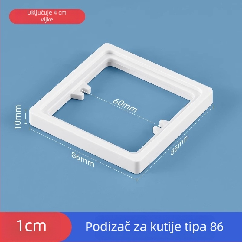 Ugrađena četverokutna električna kutija Type 86 s podižnim prstenom i brtvom za kutiju bez dna, kompatibilna s panelom prekidača.