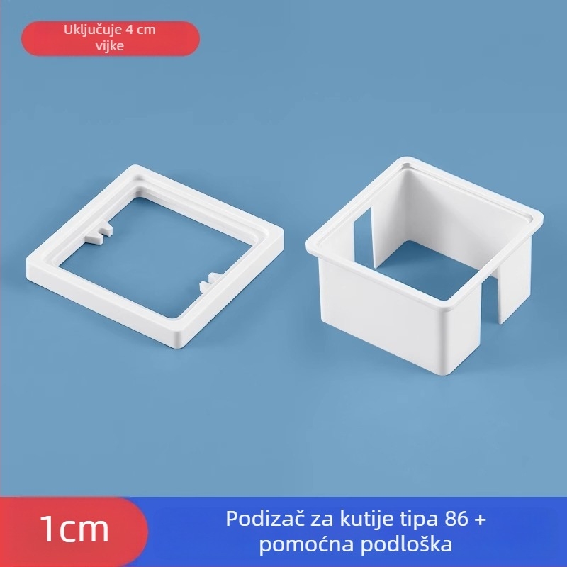 Ugrađena četverokutna električna kutija Type 86 s podižnim prstenom i brtvom za kutiju bez dna, kompatibilna s panelom prekidača.