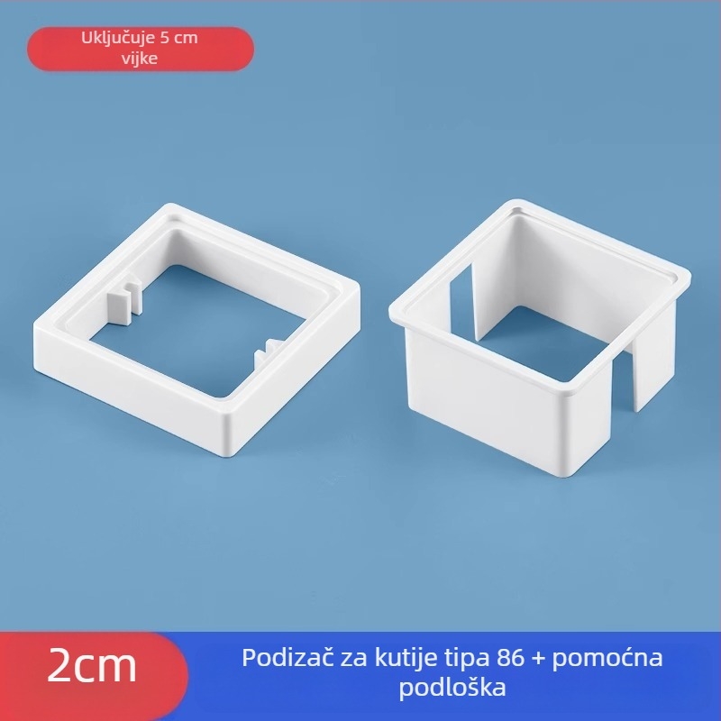 Ugrađena četverokutna električna kutija Type 86 s podižnim prstenom i brtvom za kutiju bez dna, kompatibilna s panelom prekidača.