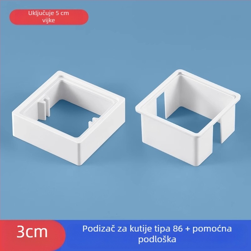 Ugrađena četverokutna električna kutija Type 86 s podižnim prstenom i brtvom za kutiju bez dna, kompatibilna s panelom prekidača.