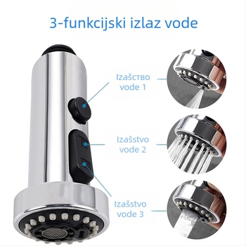 Goldsmiths Kuhinjska izvučna mlaznica za slavinu, ABS, kružni oblik, automatska funkcija vode, novi kineski stil