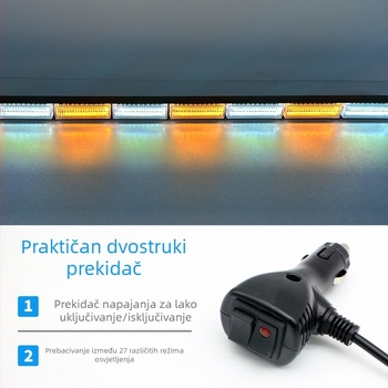 LED svjetlo sa vakuumskom čašom za vjetrobransko staklo, 80 LED, hitno upozorenje, 12-24V, materijal aluminij + PC