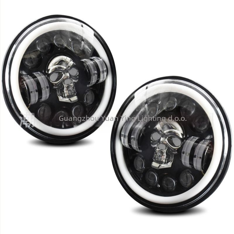 Wrangler prednje svjetlo za motocikle - avionski aluminij, LED, reflektirajuća čašica