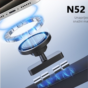 Dvostranični magnetski držač za mobitel, univerzalna kompatibilnost, magnetska ugradnja, pogodan za željezne površine, mogućnost prilagodbe