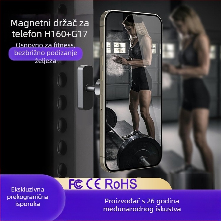 Dvostranični magnetski držač za mobitel, univerzalna kompatibilnost, magnetska ugradnja, pogodan za željezne površine, mogućnost prilagodbe