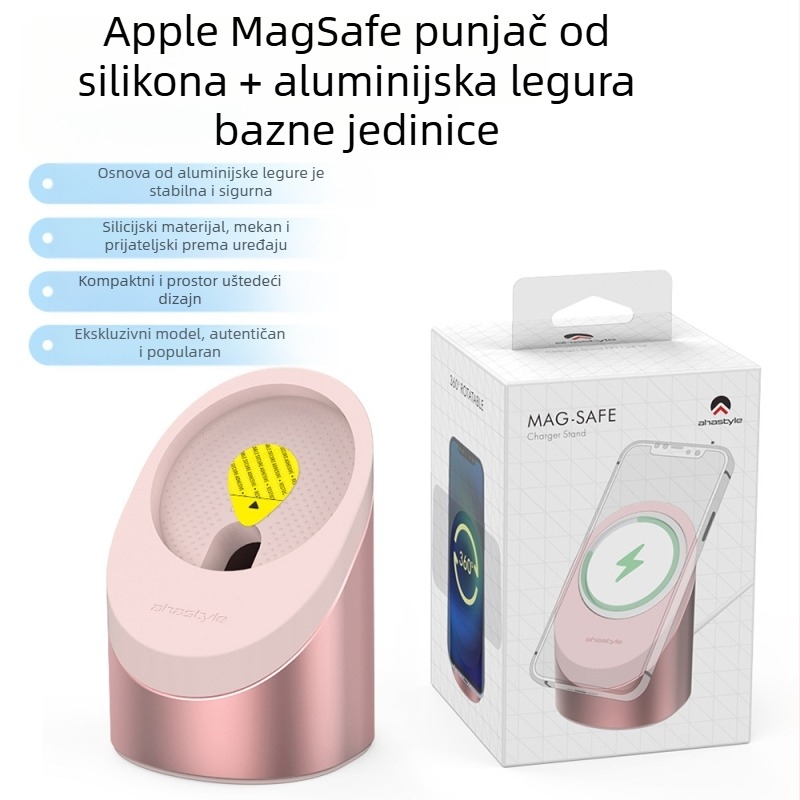 AhaStyle MagSafe stolni držač za iPhone 12–16, aluminijska legura, PT134