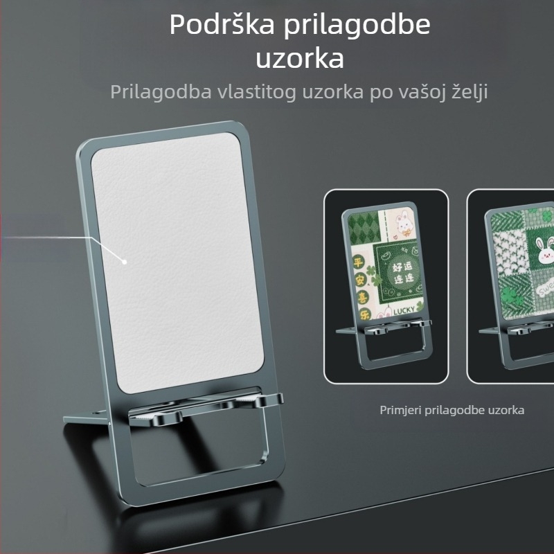 Držač za telefon na stol, izuzetno tanak, aluminijska legura, sklopiv, protuklizan, kompaktan, izdržljiv, višefunkcionalan