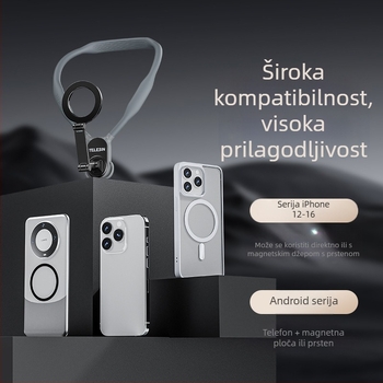 TELESIN MagSafe magnetski držač telefona oko vrata za FPV uživo prijenos i fotografiju – univerzalno za sve telefone, materijal: silikon+ABS+metal