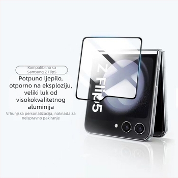 Kaljeno staklo zaštitnik prednjeg zaslona za vanjski zaslon Samsung Z Flip5 i mali zaslon Z Fold5, HD jasnoća, zaštita privatnosti, otisci prstiju otporan na pad