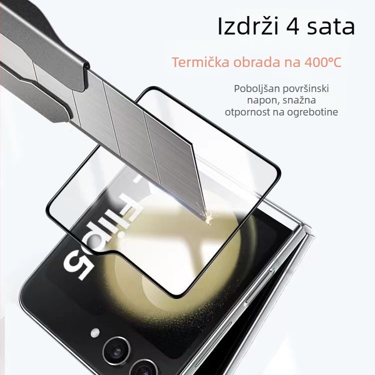 Kaljeno staklo zaštitnik prednjeg zaslona za vanjski zaslon Samsung Z Flip5 i mali zaslon Z Fold5, HD jasnoća, zaštita privatnosti, otisci prstiju otporan na pad