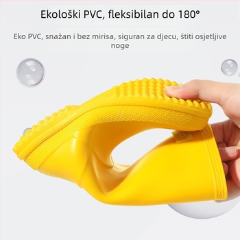 Dječje kišne čizme PVC vodonepropusne, protuklizne, mekane potplata, niski pet 1–3 cm