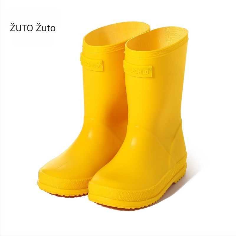Dječje kišne čizme PVC vodonepropusne, protuklizne, mekane potplata, niski pet 1–3 cm