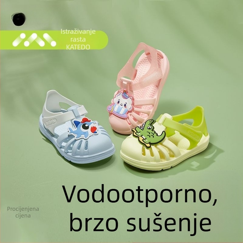Dječje ljetne sandale za bebe i malu djecu, jelly sandale s cartoon dizajnom, protuklizna potplat, zatvaranje na Velcro, za plažu i vodene igre