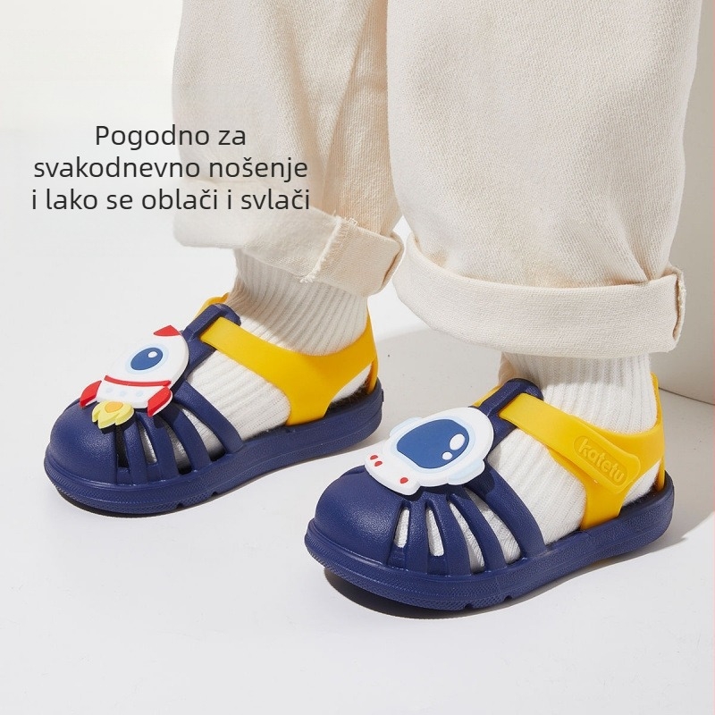 Dječje ljetne sandale za bebe i malu djecu, jelly sandale s cartoon dizajnom, protuklizna potplat, zatvaranje na Velcro, za plažu i vodene igre