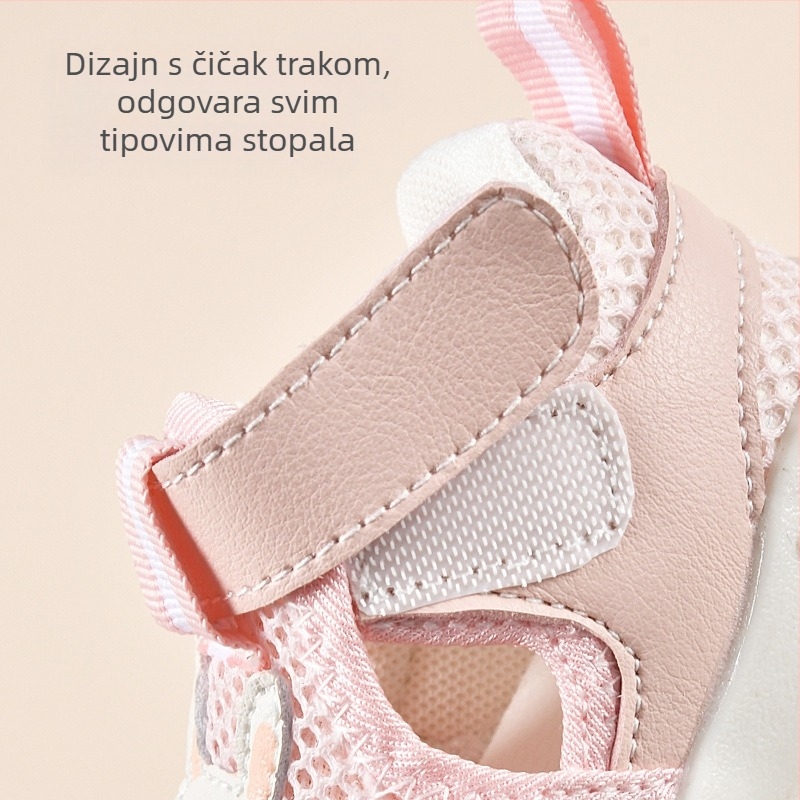 Dječje ljetne sandale s mekanim potplatom protiv klizanja, Velcro kopčanje, gornji dio od sintetičke kože i mreže, crtani uzorak, za djecu od 6-36 mjeseci