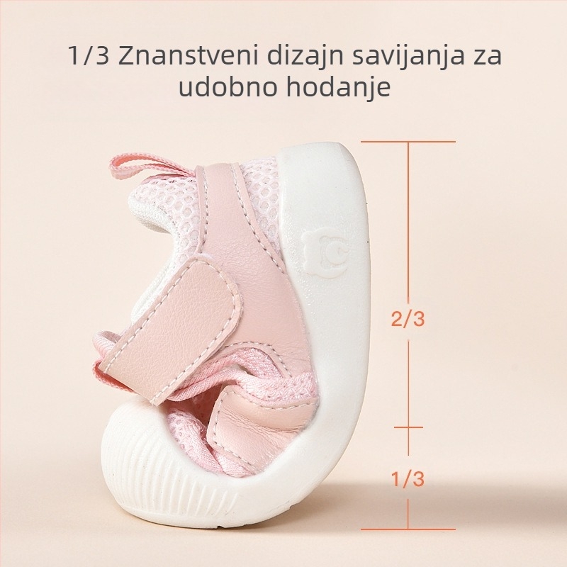 Dječje ljetne sandale s mekanim potplatom protiv klizanja, Velcro kopčanje, gornji dio od sintetičke kože i mreže, crtani uzorak, za djecu od 6-36 mjeseci