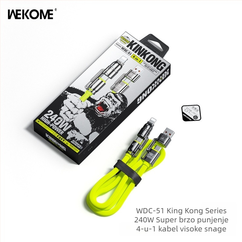 WEKOME dijamantni atom 240W silikonski kabel za podatke i brzo punjenje, 4-in-1, WDC-51