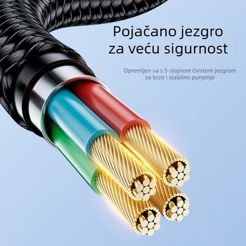 Type-C kabel za brzo punjenje s L-oblikom, aluminijska legura, 60W