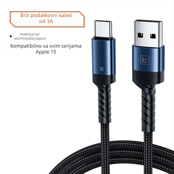 Type-C kabel za brzo punjenje s L-oblikom, aluminijska legura, 60W
