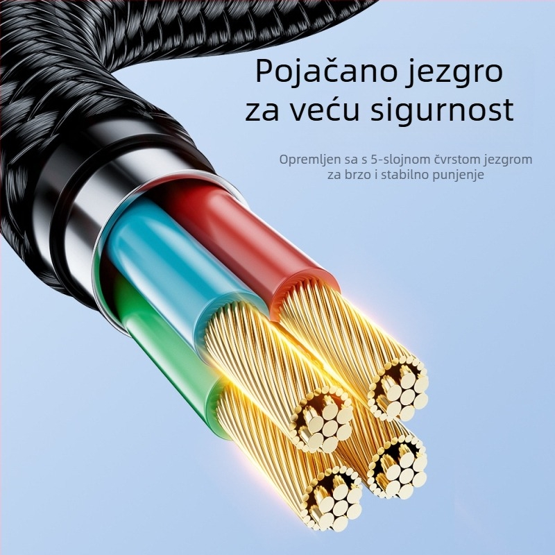 Type-C kabel za brzo punjenje s L-oblikom, aluminijska legura, 60W