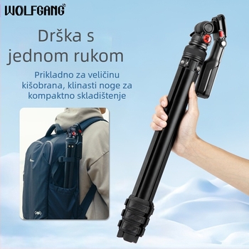 Univerzalni stativ za mobitel i kameru, 3D glava, 4-sekcijski, aluminijska legura, nosivost 3,5 kg, s pločom za brzo oslobađanje