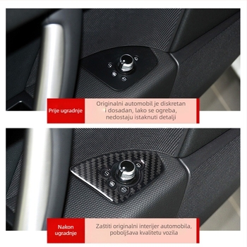 Audi TT (2008-2014) Panel za gumbove vrata od pravog karbonskog vlakna, unutarnja dekoracija s mogućnošću prilagodbe i tiskom logotipa