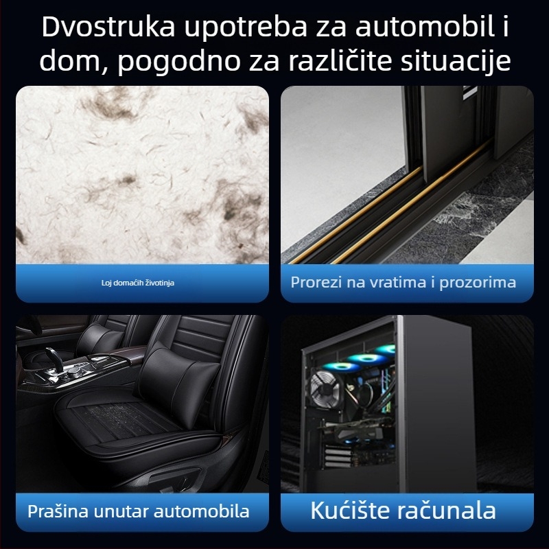 Ručni automobilski usisavač, bežični, punjiv, 7.4V, 80W, usisna snaga 9000Pa