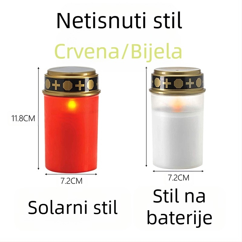 Električna crkvena svijeća sa golubom mira, maslačakom i malim anđelom — Uskrsni križ, molitva, grobna lampica