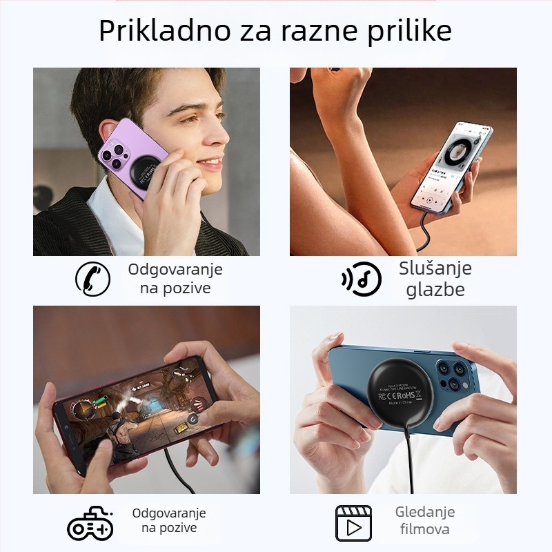 Magnetski bežični stolni punjač 15W Qi2 – brzo punjenje za telefon, sat i slušalice, 3A izlaz
