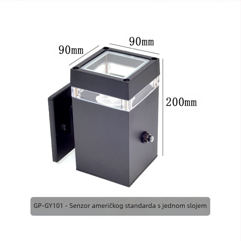 GP-GY101 Vanjska zidna svjetiljka s IP65 aluminijskim kućištem, ulazna napetost 220V, temperature boje 3000/4000/6000K
