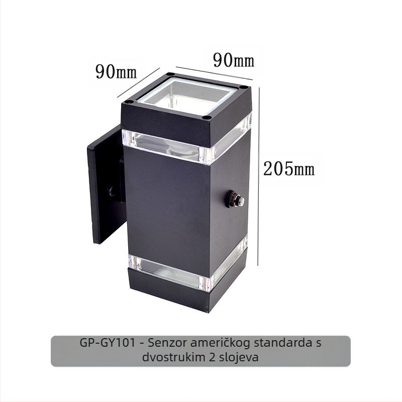 GP-GY101 Vanjska zidna svjetiljka s IP65 aluminijskim kućištem, ulazna napetost 220V, temperature boje 3000/4000/6000K