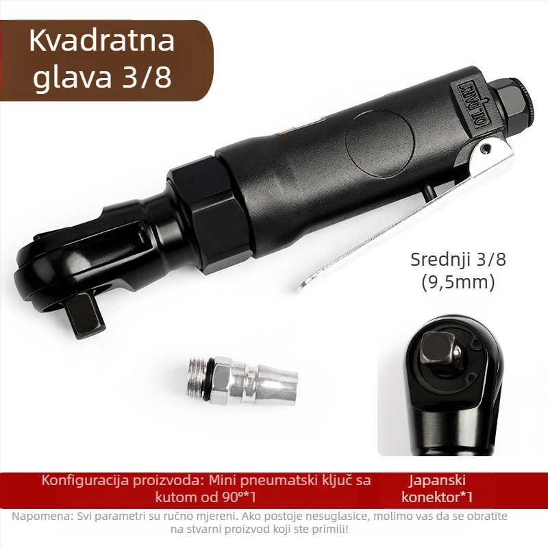 Musen tang mini pneumatski račni ključ s pravim kutem, 90°, za uklanjanje vijaka